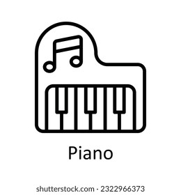 Piano-Vektor   Skizze Design Illustration. Multimedia-Symbol auf weißem Hintergrund - EPS10-Datei