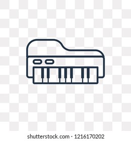 Piano vector outline icon isolated on transparent background, high quality linear Piano transparency concept can be used web and mobile