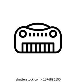 piano vector outline illustration. baby toys icon.