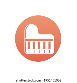 Piano Vector Round Icon. Art and Culture Symbol EPS 10 File.