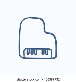 Piano vector sketch icon isolated on background. Hand drawn Piano icon. Piano sketch icon for infographic, website or app.