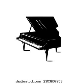 piano vector white background, piano silhouette