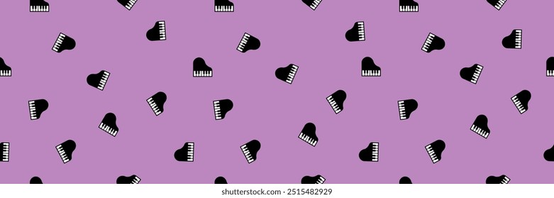 Piano Web banner texture, Classic Grand Piano seamless background