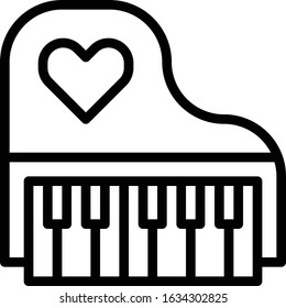 Piano - Wedding icon set. High quality outline vector illustration for website and mobile application.