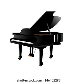 piano in white background