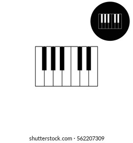 piano  - white vector icon