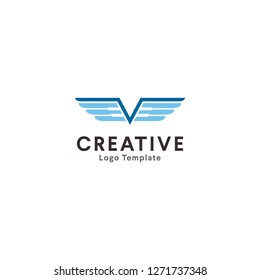 Piano wing logo design template