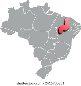 PROVINCIA DE MAPA DEL DEPARTAMENTO PIAUI DEL MAPA ISOMÉTRICO 3D DE BRASIL