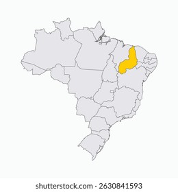 Piauí Region destaque no mapa Brasil