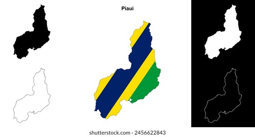 Conjunto de mapas esquemáticos del estado de Piaui