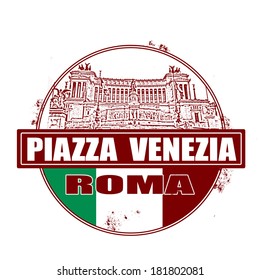 piazza Venezia grunge stamp with on vector illustration