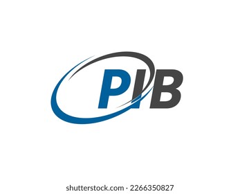 PIB letter creative modern elegant swoosh logo design