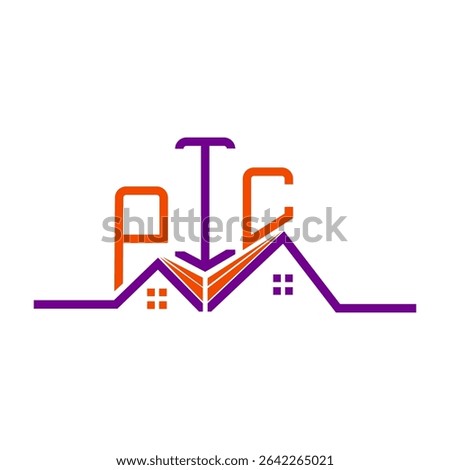 PIC Real State logo design, PIC simple and modern logo. PIC luxurious alphabet design  