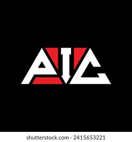 Diseño del logotipo de la letra del triángulo PIC con forma de triángulo. Monograma de diseño del logotipo del triángulo PIC. Plantilla de logotipo vectorial de triángulo PIC con color rojo. Logo triangular PIC Diseño sencillo, elegante y lujoso.