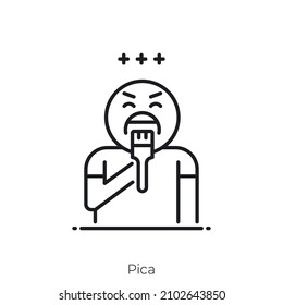 Pica icon. Outline style icon design isolated on white background