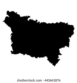 Picardy black map on white background vector