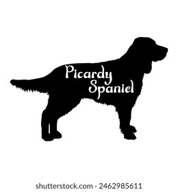 Picardy Spaniel Dog silhouette dog breeds logo dog monogram vector