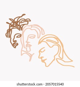 Picasso Abstract Women Face Illustration