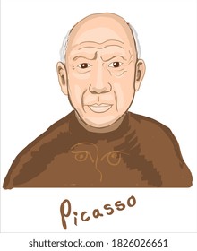 Picasso Line Art Portait Hand Drawing