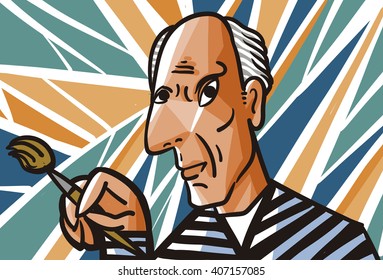 Picasso style painting cartoon