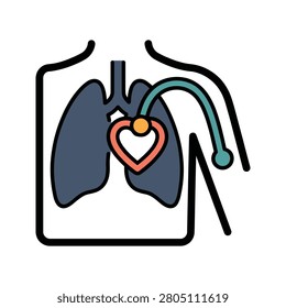 PICC Line Catheter Chest X-Ray Icon for Interventional Care