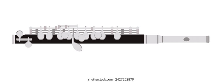 Piccolo flute on white background