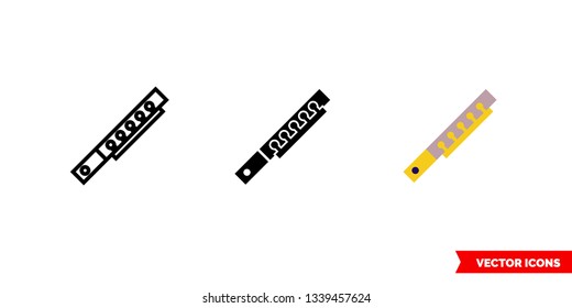 Piccolo icon of 3 types: color, black and white, outline. Isolated vector sign symbol.
