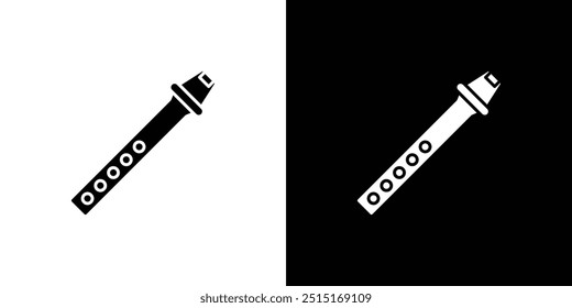 ícone de flautim Conjunto de símbolos de sinal de contorno