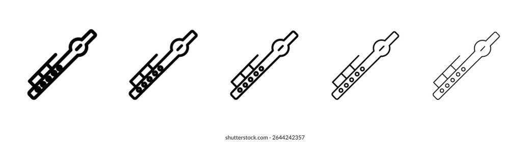 ícone piccolo conjunto de marca de logotipo de contorno fino