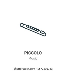Piccolo outline vector icon. Thin line black piccolo icon, flat vector simple element illustration from editable music concept isolated stroke on white background