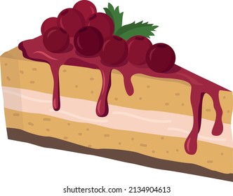 Pice of cake with cherry