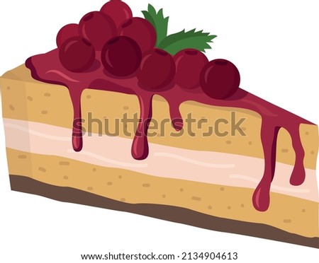 Pice of cake with cherry