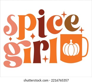 Muchacha de hielo SVG, Retro de Chica de especias, Diseños de sublimación de caída, Acción de Gracias, Png de Otoño, Acción de Gracias Retro, Especias de calabaza, Caída Retro, PNG Retro