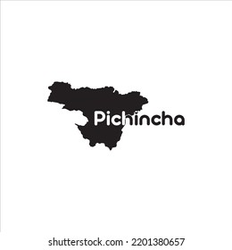 Pichincha map and black lettering design on white background