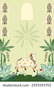 Pichwai Wallpaper for leaves and nature wallpaper