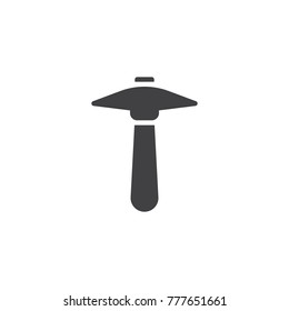 Pick ax icon vector, filled flat sign, solid pictogram isolated on white. Double edged pickaxe symbol, logo illustration