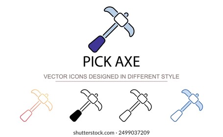 Pick axe icon design with white background stock illustration