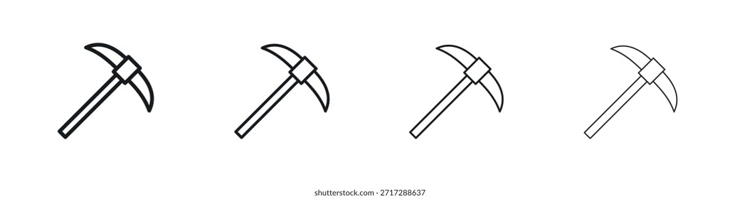 Wählen Sie Axt-Symbol Eps10. Symbole Grafikdesign