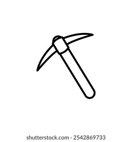 Pick axe icon. filled and line stroke icons