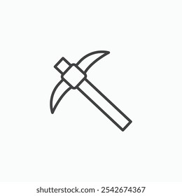 Pick axe icon set in black color