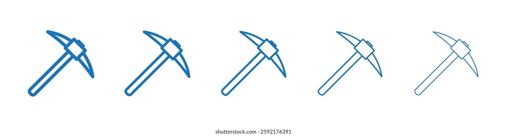 Pick axe icon Symbol collection thin outline set