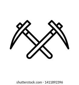 Pick axe icon vector design template