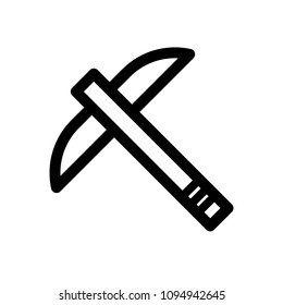 Pick axe icon,vector illustration. Flat design style. vector pick axe icon illustration isolated on White background, pick axe icon Eps10. pick axe icons graphic design vector symbols.