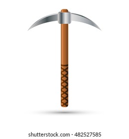 Pick axe isolated on white background. Vector illustration.