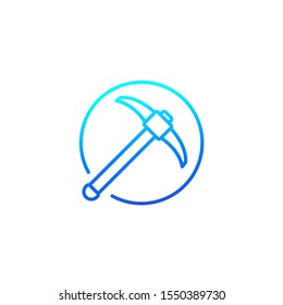 Pick Axe Line Icon On White