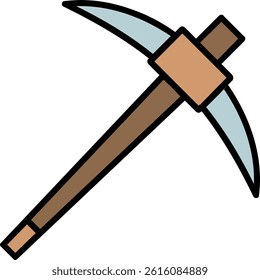 Pick Axe Line Vector Icon Design