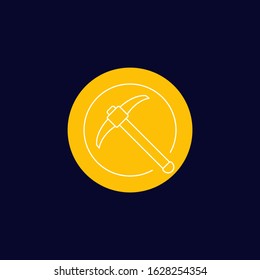 pick axe linear icon, vector