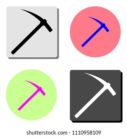 Pick axe. simple flat vector icon illustration on four different color backgrounds