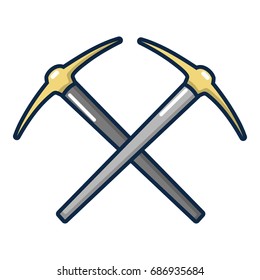 Pick Axe Tool Icon. Cartoon Illustration Of Pick Axe Tool Vector Icon For Web Design