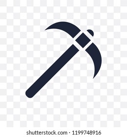 Pick axe transparent icon. Pick axe symbol design from Construction collection. Simple element vector illustration on transparent background.